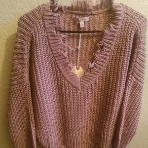 Love Tree Fringe Sweater